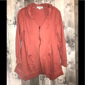 Simply Noelle zip up hoodie coral